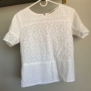 White eyelet top